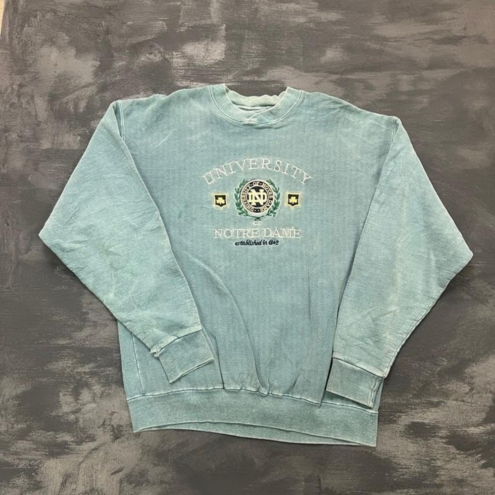 Vintage University Of Notre Dame Sweatshirt Mens Large Green 1990s NCAA